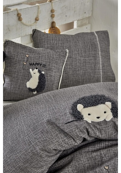 Ecocotton Migala Bebek Nevresim Takımı Organik Pamuk Müslin Nakışlı Gri 100 x 150 CM Ecocotton Migala Bebek Nevresim Takımı Organik Pamuk Müslin Nakışlı Gri 100 x 150 CM