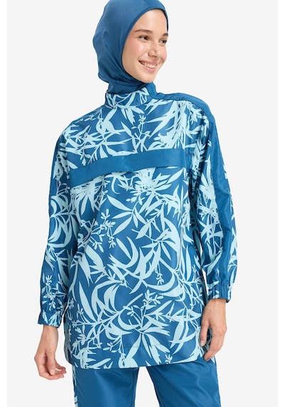 DeFacto Regular Fit Su İtici 3'lü Desenli Burkini Tesettür Mayo Takım E7996AX25HSBE376