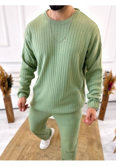 Uzun Kollu Tişört Fitilli Örme Triko Yumuşak Dokulu Tüylenmez Pamuklu Kazak Sweatshirt Mint Yeşili Uzun Kollu Tişört Fitilli Örme Triko Yumuşak Dokulu Tüylenmez Pamuklu Kazak Sweatshirt Mint Yeşili