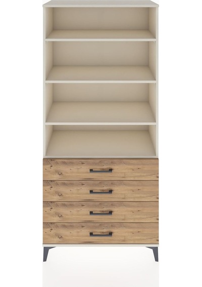 Hyperion Dolap 4 Raflı 4 Çekmeceli 88x44x195 Aytaşı-çam Aytaşı