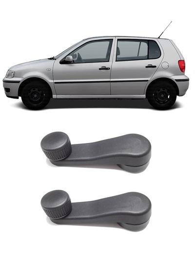 Vw Polo Hb 1994 - 1999 Uyumlu Manuel Çevirmeli Cam Açma Kapama Kolu Siyah 2 Adet Takım 1h0837581