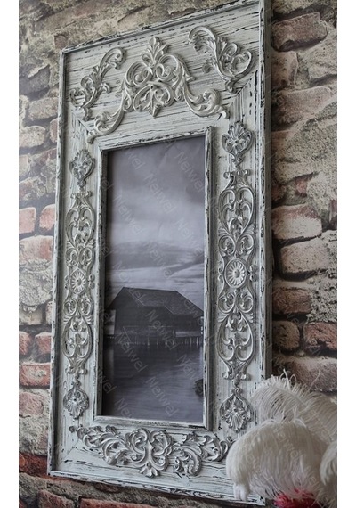 Neiwel Vintage Bena Resim Ve Ayna Çerçevesi Beyaz