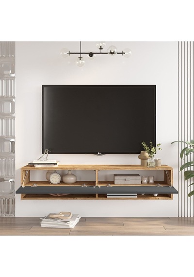 Aven Tv Ünitesi Tv Sehpası Raflı Kapaklı 140cm Çam-antrasit Ave11-aa Atlantik Çam - Antrasit Aven Tv Ünitesi Tv Sehpası Raflı Kapaklı 140cm Çam-antrasit Ave11-aa Atlantik Çam - Antrasit