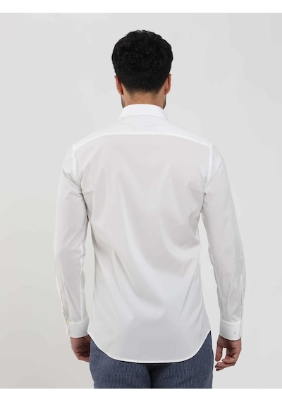 Dufy Beyaz Erkek Slim Fit Düz Klasik Yaka Uzun Kol Gömlek - 103119-beyaz Beyaz