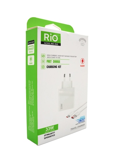 Rio Tech Model Rıo-r33 33w Hızlı Şarj Adaptörü Ve Kablosu