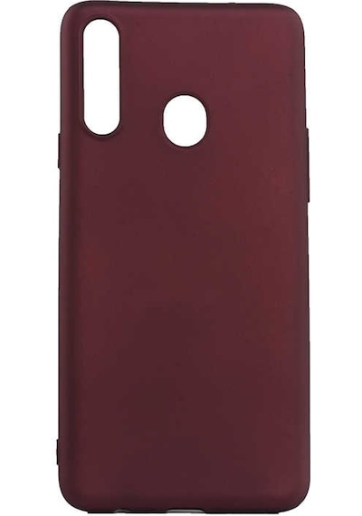 Noktaks Samsung Galaxy Uyumlu A20s Kılıf Mat Soft Premier Silikon Kapak Mürdüm T9941