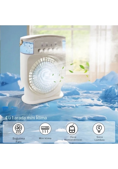 Vtn-86 Şarjlı 600 Ml Su Hazneli Taşınabilir Masaüstü Vanilatör 2000 Mah Pil,