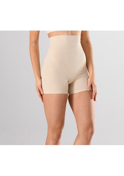 Nacar Store Kadın 1 Beden Küçülten Yüksek Bel Boxer Slikonlu Ten Rengi Dikişsiz Korse