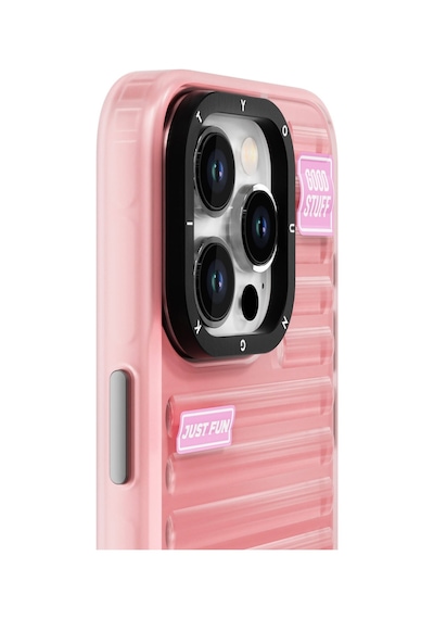 Apple Uyumlu iPhone 15 Pro Kılıf Şeffaf Renkli Tasarım Youngkit Fluorite Serisi Kapak Pembe