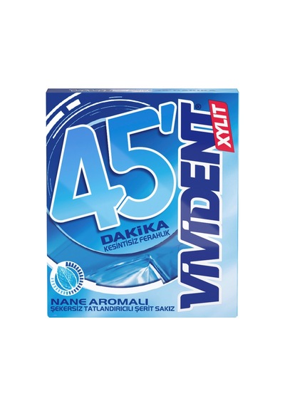 Vivident Xylit 45 Dakika Nane Aromalı Şekersiz Şerit Sakız 33 G 2'li Ekonomik Paket - 2 Adet Tarı