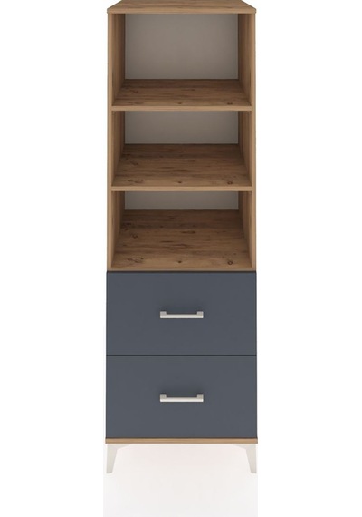 Kronos Dolap 3 Raflı 2 Çekmeceli 60x59x182 Çam-antrasit Çam