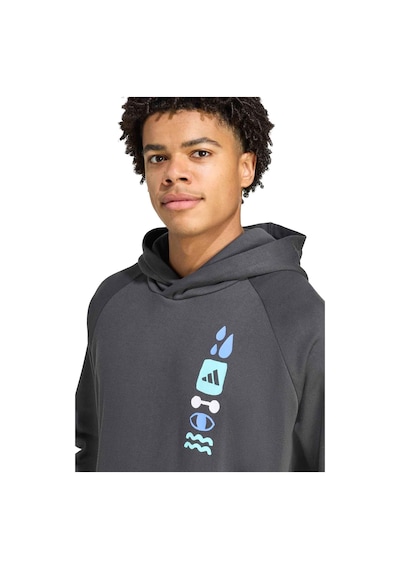 Adidas Gfx Hoodıe Siyah Erkek Sweatshirt Siyah-saks