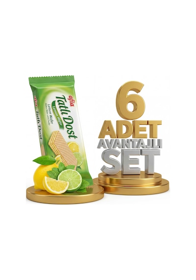 Afia Tatlı Dost Limon Kremalı Gofret 6x140 Gr