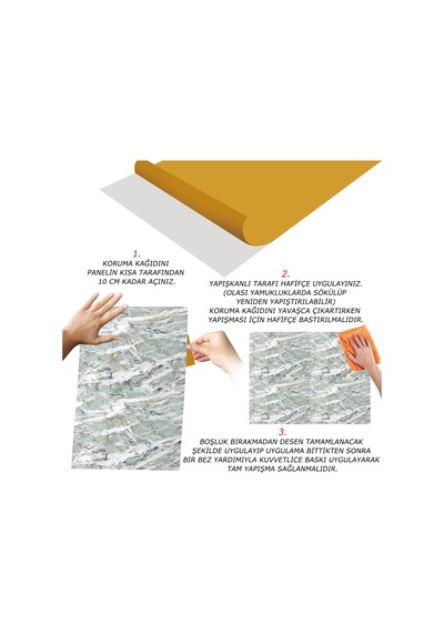 Tink Kendinden Yapışkanlı Yeşil Agat Desenli Pvc Panel 41x62 Cm
