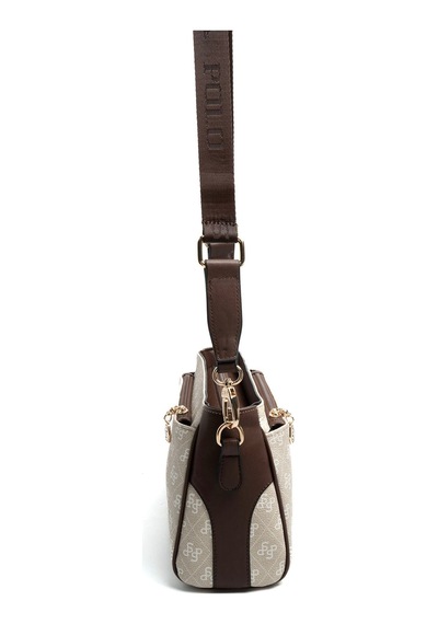 Silver Polo Sp1273 Kadın Çapraz Çanta Monogram Taş-kahve