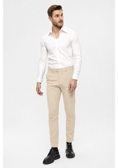 Antioch Erkek Aksesuar Detaylı Slim Fit Pantolon Bej