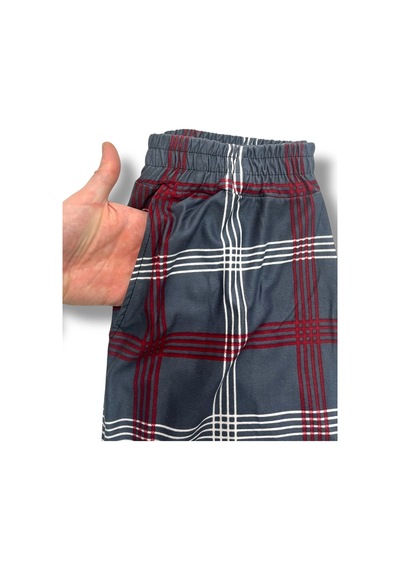 Erdenay Tekstil Cepli Ipeksi Dokulu Süet Pijama Alt Unisex Gri