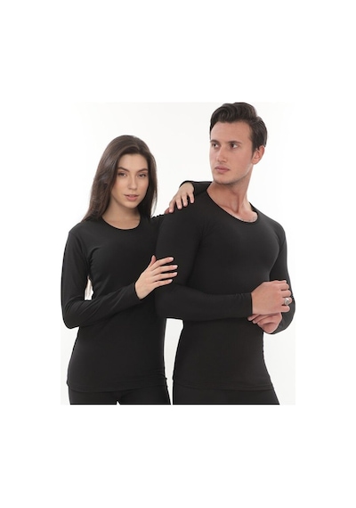 Sauna Suit Unisex Kışlık Termal Içlik, Unisex Kışlık Sıcak Tutan Pamuklu Yakmayan Üst Fanila Iclik Siyah