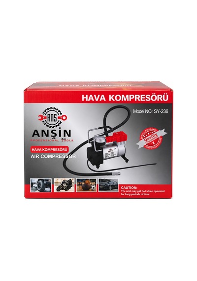 Anşin Sy-236 Hava Kompresörü Taşınabilir Elektrikli Şişirme Pompası