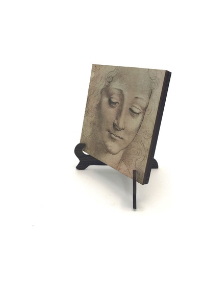 Baş Etüdü Leonardo Da Vinci Baskılı Mdf Masaüstlük 10x10 531