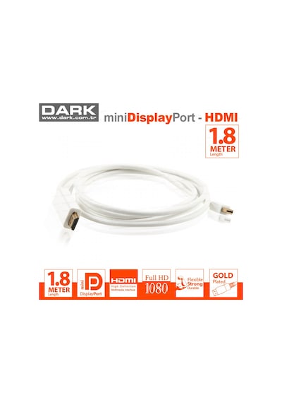 Dark Dk-cb-mdpxhdmıl180 1.8 M Mini Dısplay Port To Hdmı 1080 Altın Uçlu Dönüştürücü Kablo