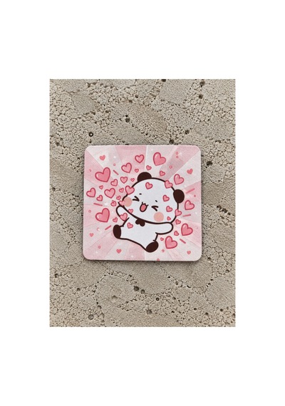 Dudu Bubu Fincan + Magnet + Bardak Altlığı Pembe Pembe