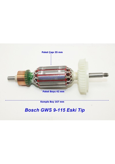 Bosch Uyumlu Tipi Gws 9-115 Endüvi Kollektör Rotor Bosch Uyumlu Tipi Gws 9-115 Endüvi Kollektör Rotor
