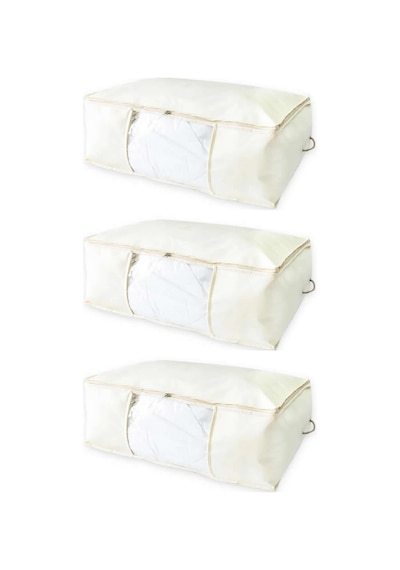 Vedsey 3'lü Set 70x50x25 Cm Krem Hurç Pencereli Krem
