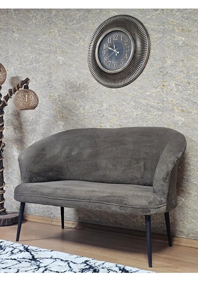 İkili Teddy Siyah Boyalı Sivriltme Ayak Çay Seti Koltuk İkili Ber Çok Renkli
