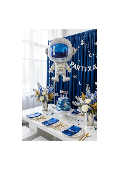 Astronot Folyo Balon 60x80 Cm Uzay Temalı Çocuk Doğum Günü Parti Süsü Çok Renkli
