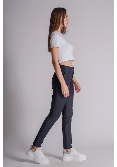Braccas Kadın Yandan Cepli Pamuklu Chino Yüksek Bel Slim Fit Pantolon Lacivert Lacivert Braccas Kadın Yandan Cepli Pamuklu Chino Yüksek Bel Slim Fit Pantolon Lacivert Lacivert