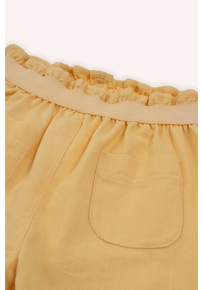 Panço Kız Bebek Beli Lastikli Cepli Sarı Pantolon 2511GB04016