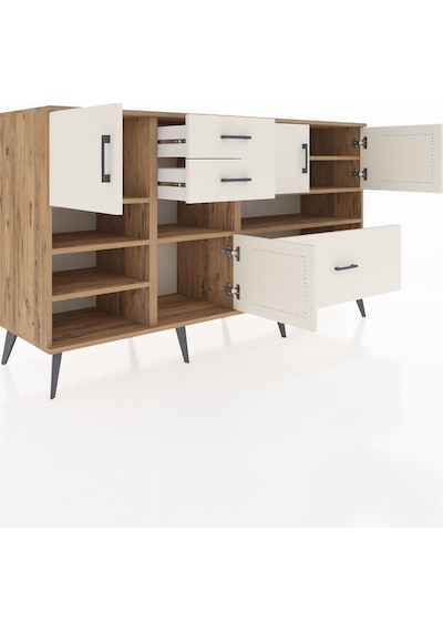 Kronos Konsol 7 Raflı 3 Çekmeceli 4 Kapaklı 176x59x99 Çam-aytaşı Çam-aytaşı