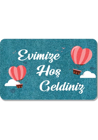 Dijital Baskılı Hoş Geldiniz Yazılı Çiçek Desenli Kapı Önü Paspası İç Ve Dış İçin Yıkanabilir Kaymaz Siyha