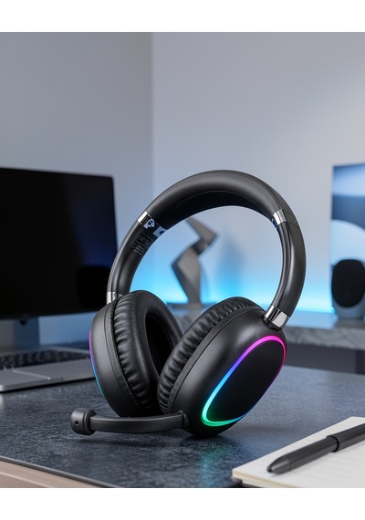 Kablosuz Kulak Üstü Kulaklık Mikrofonlu Rgb Aydınlatmalı Uczzmax17-5