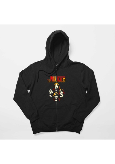 Pink Floyd Grup Silüet Siyah Fermuarlı Kapşonlu Sweatshirt
