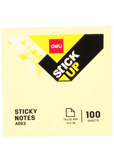 Deli Sticky Notes Yapışkanlı Not Kağıdı 76x76 Mm Sarı 100 Sayfa 00353