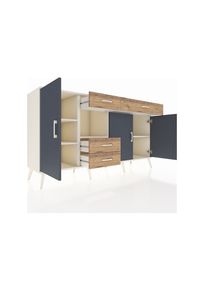 Hyperion Konsol 4 Raflı 4 Çekmeceli 3 Kapaklı 176x44x99 Aytaşı-antrasit/çam Aytası/antrasıt - Aytası Hyperion Konsol 4 Raflı 4 Çekmeceli 3 Kapaklı 176x44x99 Aytaşı-antrasit/çam Aytası/antrasıt - Aytası