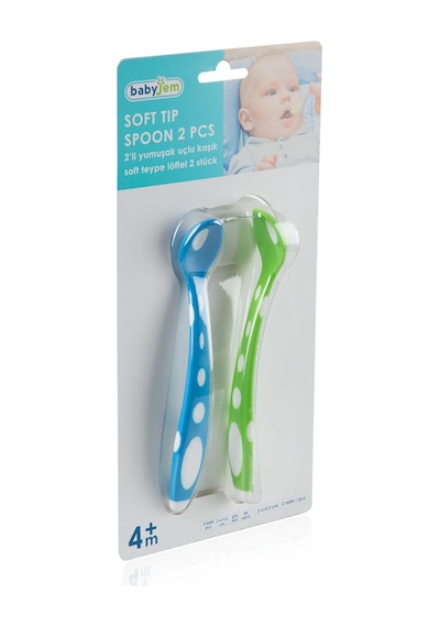 Babyjem Yumuşak Uçlu Mama Kaşığı Yeşil - Mavi