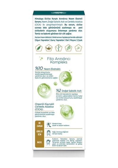 Sivilce Karşıtı Arındırıcı Cilt Serumu 30 Ml Salisilik Asit, Cıca, Neem Özü Yağlı Ciltler