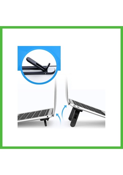 Vaveni 2 Kademeli Katlanabilir Ve Yapışkanlı Laptop Standı Siyah Arz