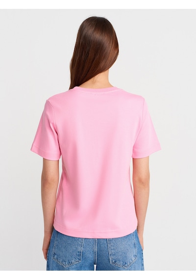 Dilvin 31763 Bisiklet Yaka T-shirt-pembe Pembe