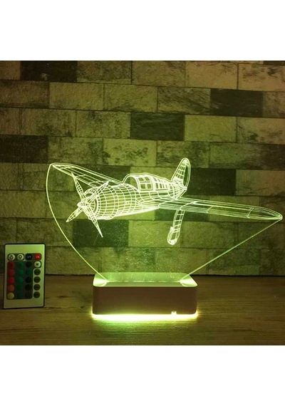 Özel Tasarım Pırpır Uçak 3D Led Lamba