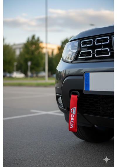 Dacia Uyumlu Çıt Çıtlı Tampon Dili Çeki İpi Spor Görünümlü Oto Tampon Sticker & Arma Aksesuar Kırmızı