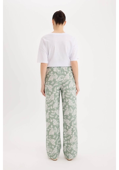 DeFacto Rahat Pantolon Wide Leg Geniş Bol Paça Desenli Yüksek Bel C4042AX25SPKH434