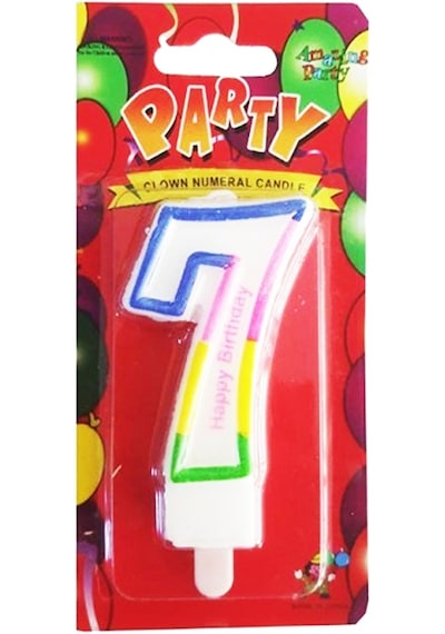 Renkli 7 Yaş Rakam Mum. Doğum Günü Partisi Pasta Malzemesi Çok Renkli