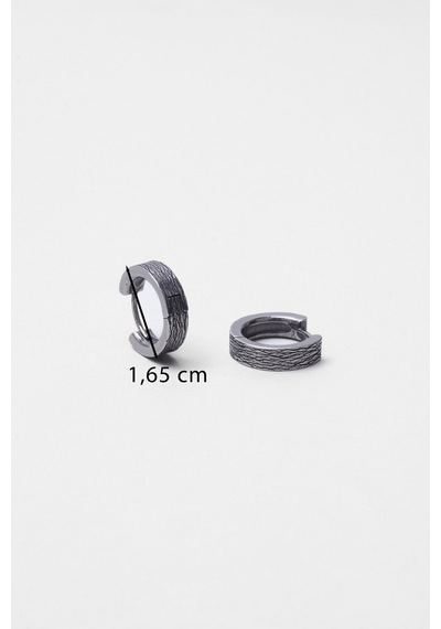 Modern Stil Erkek Çelik Halka Küpe Gri