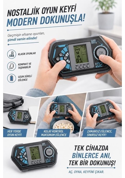 Özel Seri Müzikli Oyuncak Eğlence Oyun Kolu Atari Joystick Tetris Gameboy Gc015 Siyah