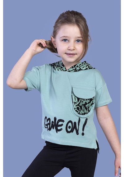 Toontoy Kids Toontoy Kız Çocuk Cep Detaylı Kapüşonlu Baskılı Tişört Yeşil Toontoy Kids Toontoy Kız Çocuk Cep Detaylı Kapüşonlu Baskılı Tişört Yeşil