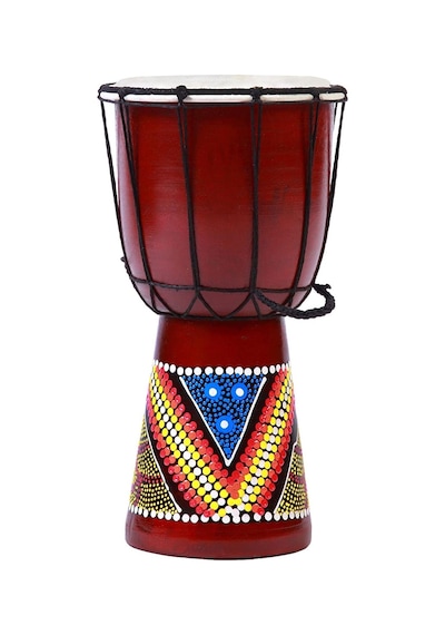 Djembe Davul Darbuka Renkli Afrika El Yapımı 30cm Çocuk Bongo Kon